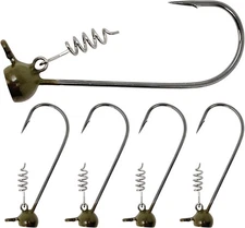Reaction Tackle Tungsten Stand-Up Shaky 1/4 oz (5 per pack), Green Pumpkin 