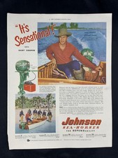 Magazine Ad* - 1952 - Johnson Seahorse 25 Outboard Motor - Gary Cooper