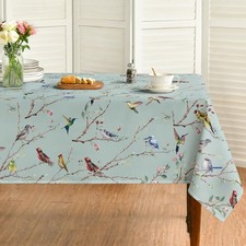 Horaldaily Spring Tablecloth 52 70 Inch Rectangular, Birds Branch Green Floral W