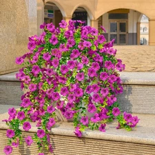 8 Pcs Fake Outdoor Artificial Flowers For Outdoors Uv Resistant, Plastic Flow...