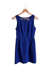J Crew Blue Sleeveless Wool Silk Knee Length Sheath Womens Size 2