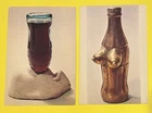 2 Vintage Artwork Sculpture Coca-Cola Postcards Coke Vintage Nude Mouth Adult