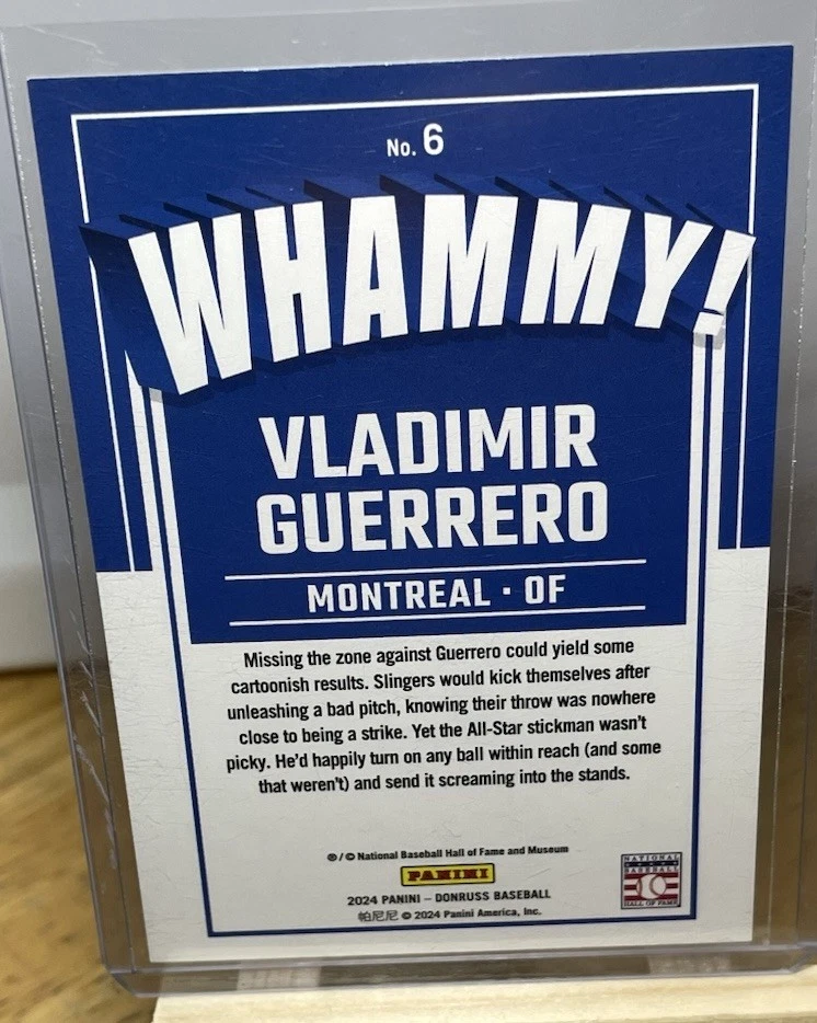 2024 Panini Prizm Vladimir Guerrero WHAMMY #6 Estuche SSP Dorado Hit Montreal Expos. Foto 4 de 4