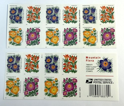 #ad 40 2022 Mountain Flora Postage Stamps 2 booklets . SPECIAL SALE $17.99