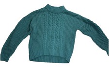 Abercrombie Kids 11/12 Mock Neck Sweater Green Preppy School Girl's