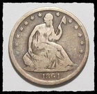1864-S SEATED LIBERTY HALF DOLLAR CIVIL WAR HTF Original VG  #35D74 .9 SILVER