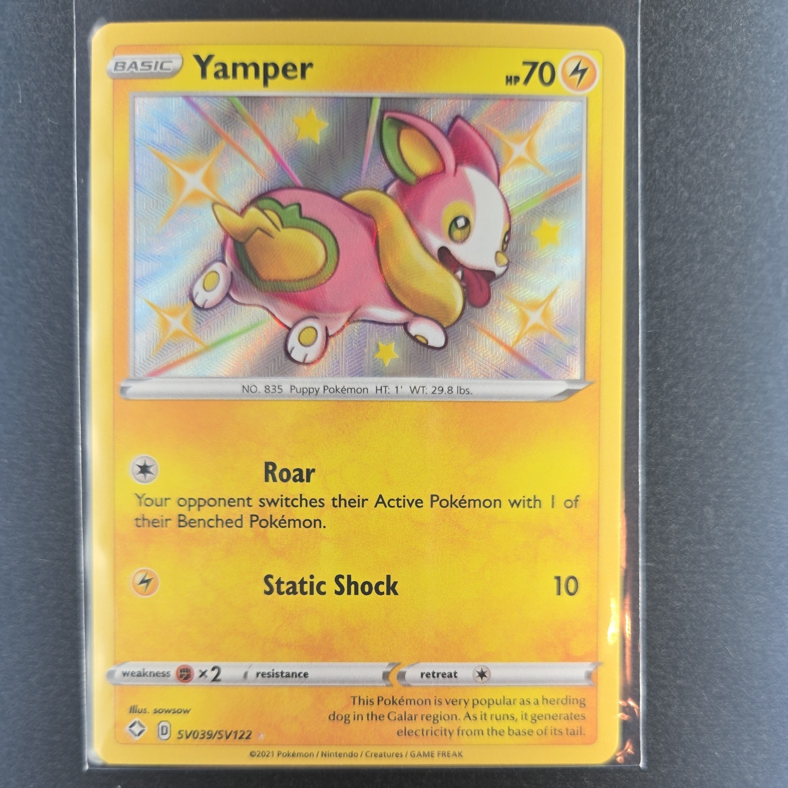 Yamper Shiny Holo Rare Shining Fates: Shiny Vault SV039/SV122 NM