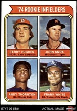 1974 Topps #604 Frank White Rookie Infielders 8 - NM/MT