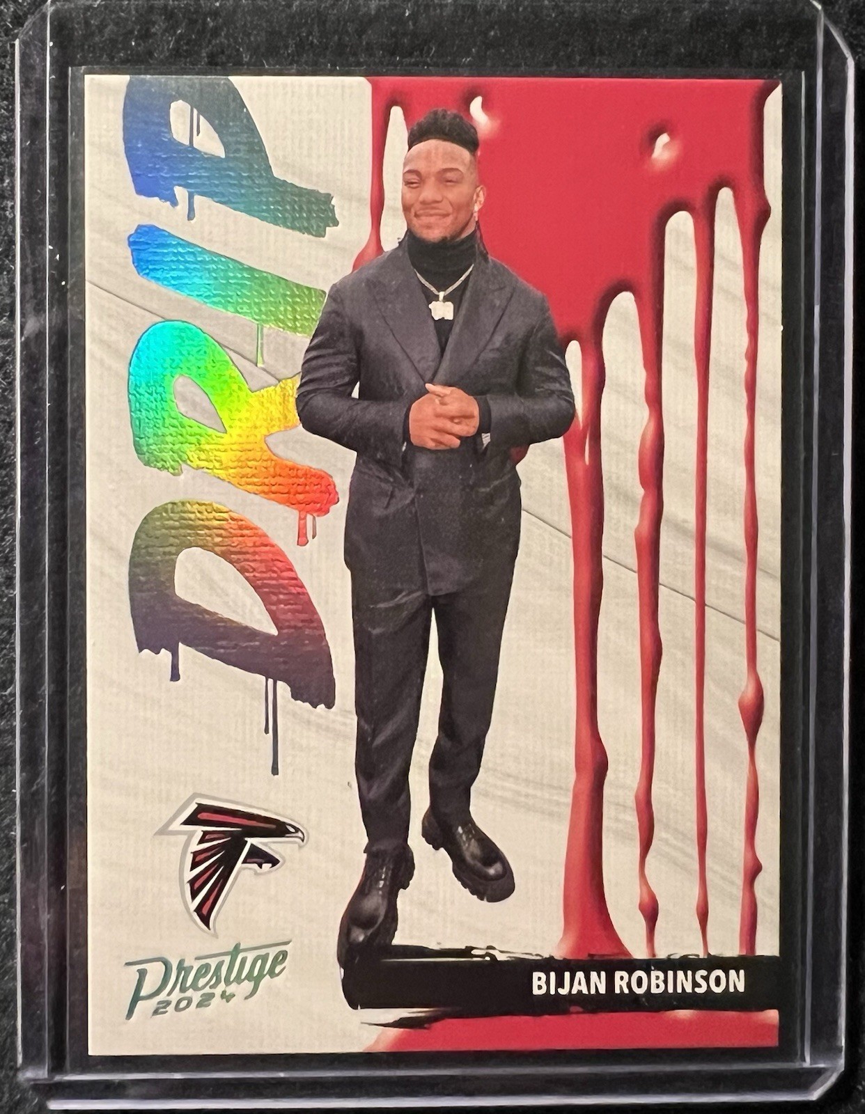 Bijan Robinson Falcons 2024 Panini Prestige Drip Insert, RARE-Case Hit🔥🔥🔥