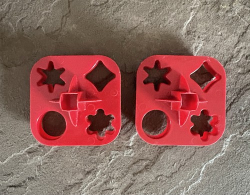 2 Tupperware Mini Cookie Cutters Play-Doh #730 Vintage Red