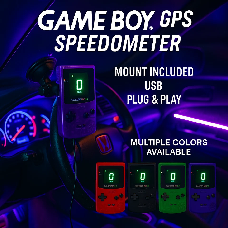 Custom Game Boy GPS Speedometer - USB Powered with Mount - JDM Bulid MUST HAVE - - Image 2 of 4