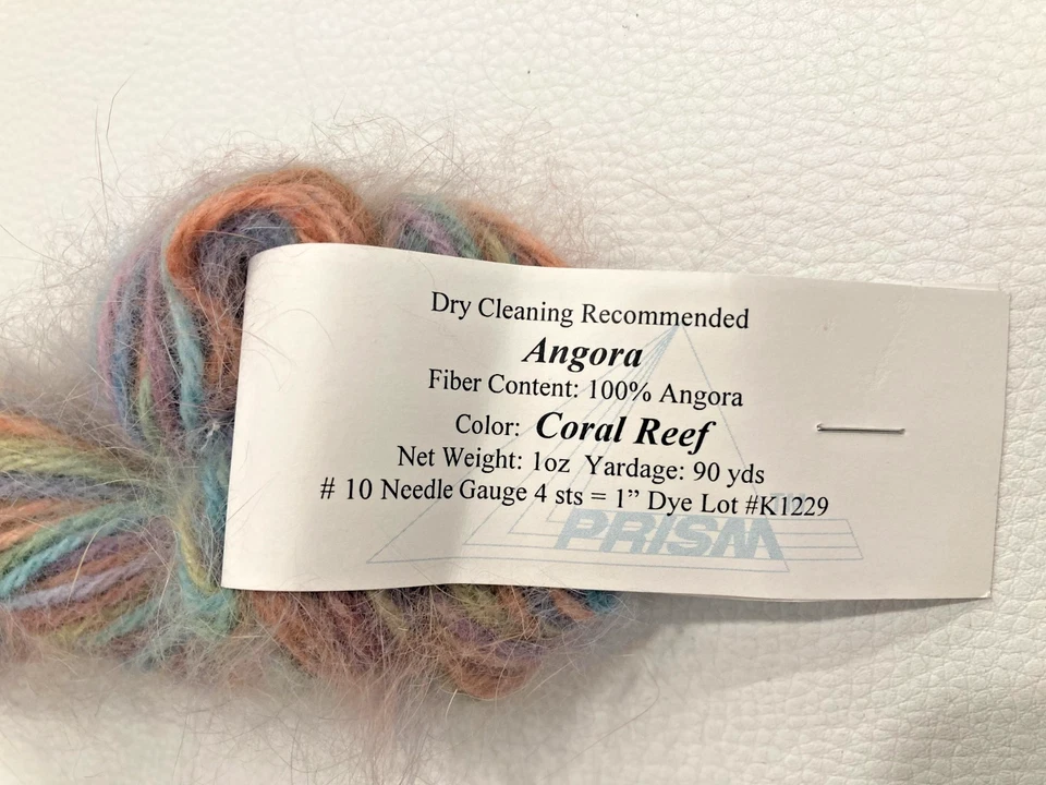 Hilo prisma personalizado teñido a mano 100 % angora "arrecife de coral" 1 oz. 90yds. Foto 2 de 3