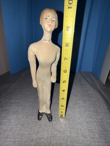 Antike Vintage 10 Zoll Gips Dame Puppe Figur zum Restaurieren Kunsthandwerk TLC - Bild 12 von 12