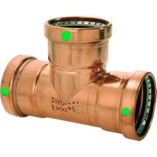 Viega 20683 Viega Propress Xl Tee, 2-1/2" X 2-1/2" X 2-1/2"