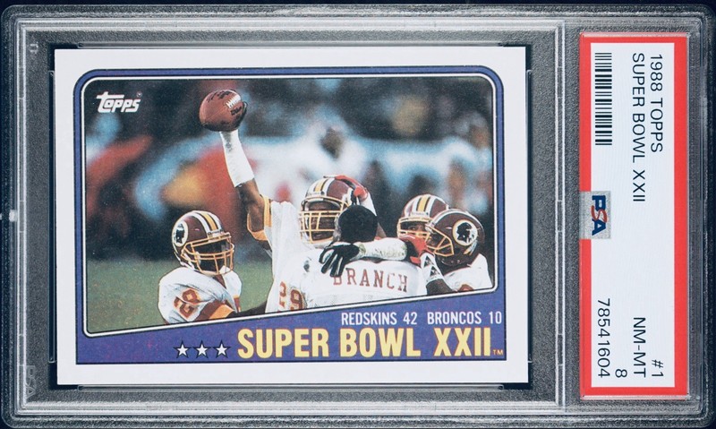1988 Topps Super Bowl XXII #1 Redskins Broncos PSA 8 NM-MT Vintage Football Card