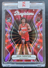 2023-24 Panini Donruss Amen Thompson Magicians RC Holo Purple Laser 6/99 Rockets