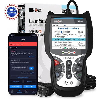 OBD2 Scanner & Engine Code Reader Innova 5210 Bluetooth Compatible Battery Live