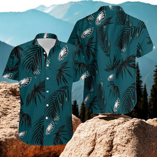 Philadelphia Eagles Hawaiian Shirt Palm Leaves Pattern Hawaiian Beach Shirts2