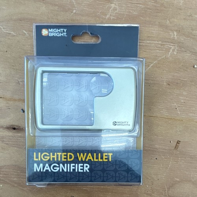 #ad #ad Mighty Bright Lighted Wallet Magnifier 2x Portable LED Light Silver $6.99