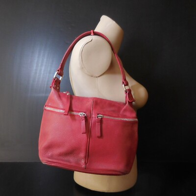 N23.213 Shoulder Bag Red Leather Coccinelle Women's Fashion Accessories