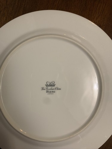 Diane Fine Porcelain China Japan Dinner Plate 10.25" Diameter Blue Silver Floral - Picture 4 of 5