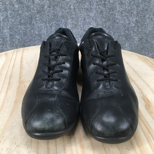 Ecco Shoes Womens 41 Babett Oxford Black Leather Lace Up Comfort Low Top - Picture 3 of 16