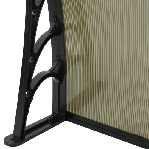 2PCS 40" x 80" Window Awning Door Canopy Polycarbonate Cover Front Door Brown - Picture 22 of 23