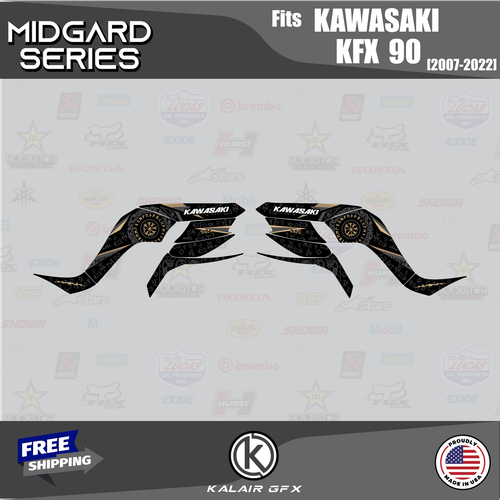 Graphics Kit for KAWASAKI KFX 90 (2007-2022) Midgard Series - TAN - Picture 3 of 5