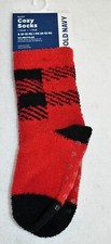Old Navy Socks Cozy Gripper Baby Size 6-12 Months Buffalo Plaid Unisex New