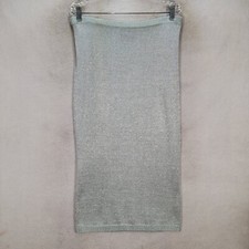 Vtg 90s Carole Little Saint Tropez West Mint Metallic Shimmer Midi Pencil Size M