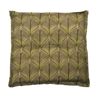 GO-DE BABBLE Hockerauflage Sitzauflage Auflage Blätter Stehsaum Grün 50 x 50 cm