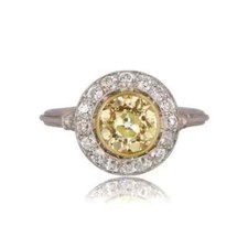 Unique 2.20CT cushion cut citrine  cz cocktail party ring for her in 925 silver