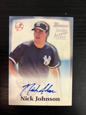 Nick Johnson AUTo signed autograph BOWMAN Certified issue #NJ YANKEES