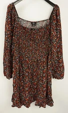 New City Chic CCX Retro 90's Floral Mini Dress Women's 2XL Long Puff Sleeve