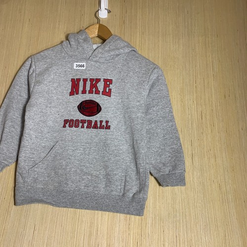 VTG Nike Football Hoodie Youth 7 Grey Long Sleeve Boy's Pullover Grey Tag Y2K - Picture 4 of 17