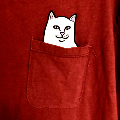 RIPNDIP T Shirt Mens MED LORD NERMAL LS Cat Lounging Skateboarding Doodle