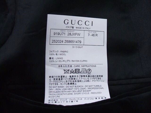 GUCCI 252024 Z68651479 Wool Cupra 7-46R Kering suits GUCCI 252024 Z68651479 Wool Cupra 7-46R Kering suits