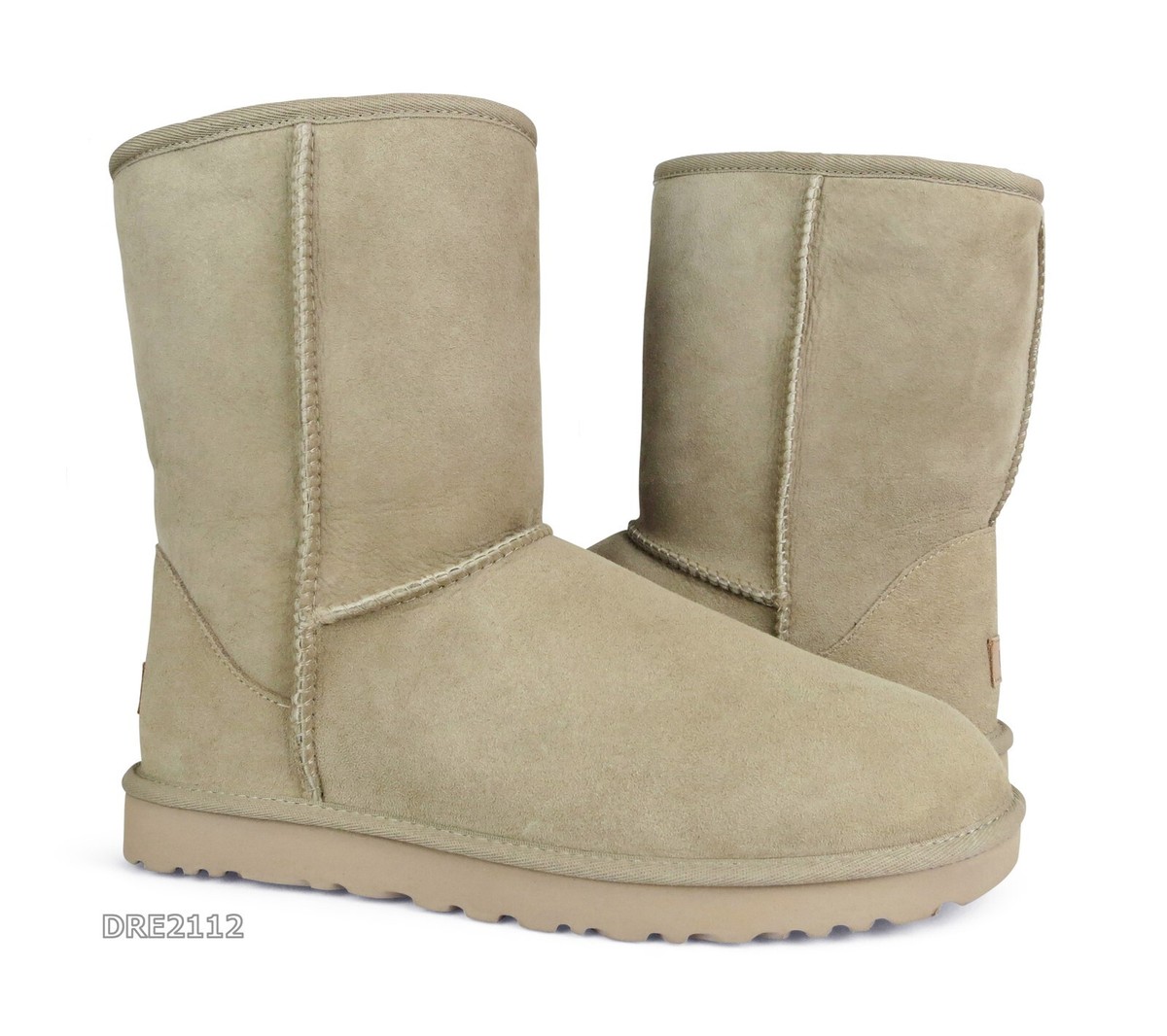 UGG Classic Short II Mustard Seed Suede Fur Boots Womens Size *NIB*