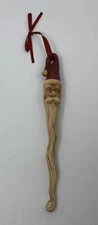 Vintage Hand Painted ICICLE SANTA Ornament Ceramic Bisque Christmas Collectible