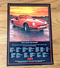 TVR S CONVERTIBLE - COLLECTIBLE FRAMEABLE ORIGINAL CLASSIC CAR ADVERT