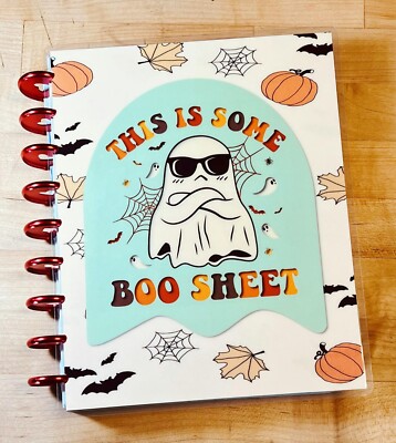 This is Some Boo Sheet Halloween Ghost Cover Set 4 use w/ Classic Happy Planner-