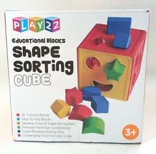Baby Blocks Shape Sorter Toy 16 Shapes With Colorful Sorter Cube Box