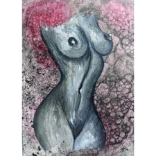 ACEO Original Lady Figure Women Girl Abstract Acrylic Mini Art Hand Painting NEW