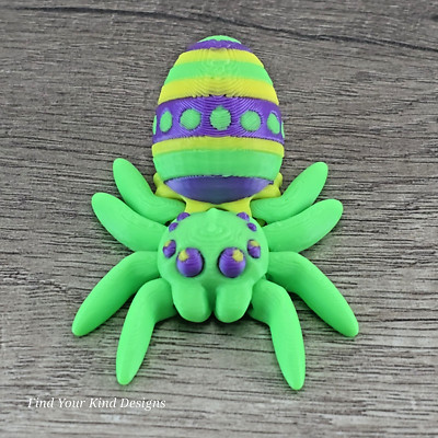 3D Easter Egg Spider Articulated Flexi Fidget Toy Gift 2.25'' Easter Egg Filler