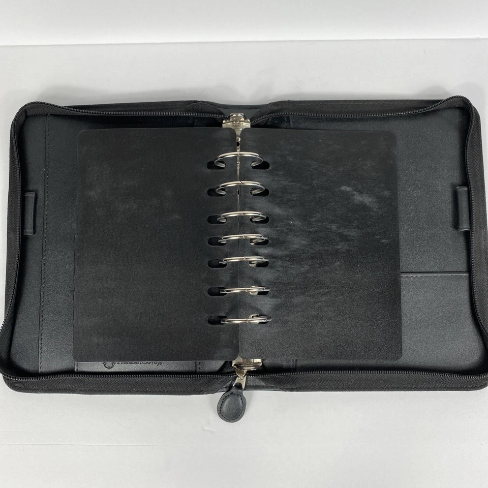 Franklin Covey Planner Organizador Carpeta 7 Anillos Cuero Simulado Negro *Leer* Foto 3 de 4