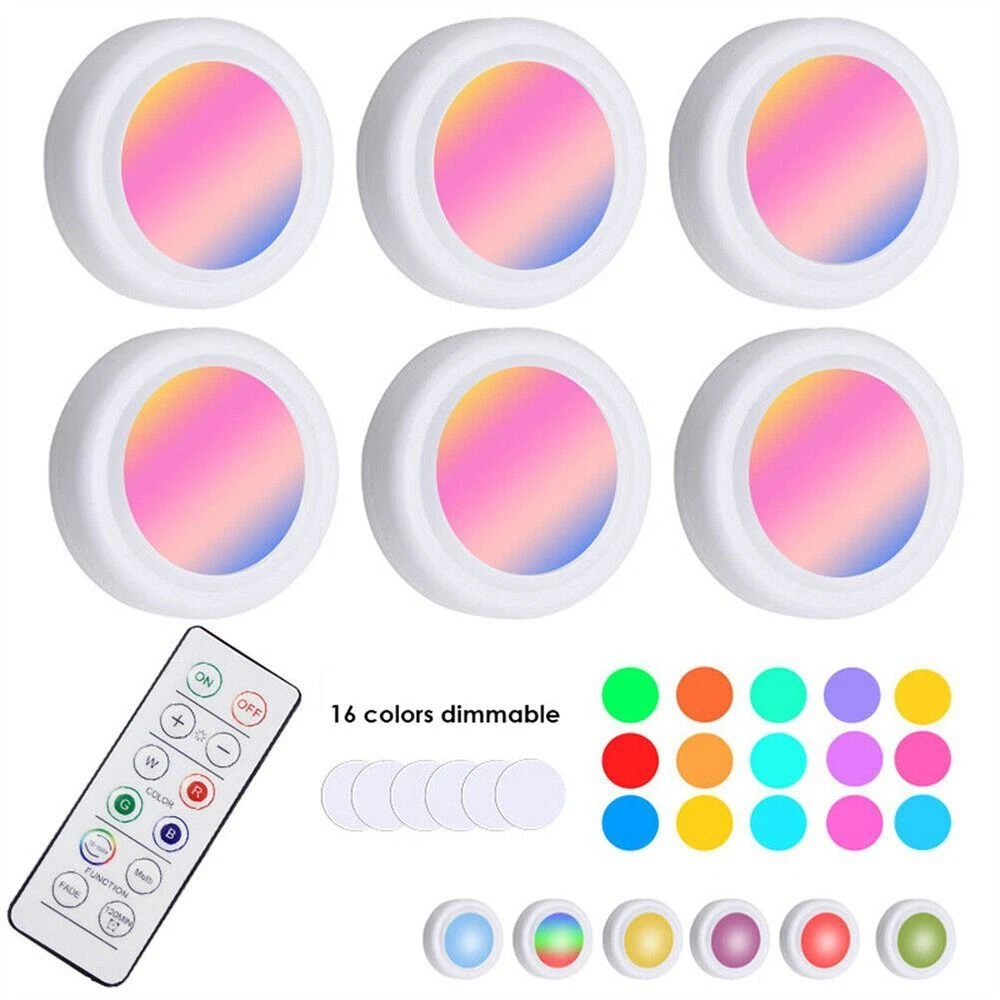 Wireless LED Under Cabinet Lights RGB Color Changing Closet Lights