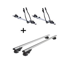 2x Fahrradträger SAGITTAR+Dachträger VDP004 L für für Peugeot 207 Break SW WK 07
