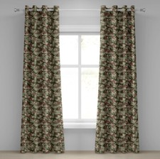 Image of Camo 2-Panels Eyelet Curtains Pattern in Forest Colors