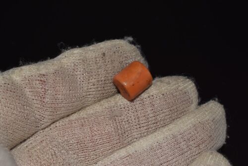 UNDYED! Antique BEAD CORAL VTG Mediterranean red TIBET Buddhist Mala Dzi medical - Picture 6 of 20