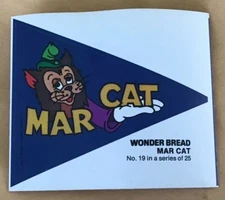 1975 Wonder Bread Disney Crazy College Pennant Sticker No. 19 MAR CAT  EX-MT